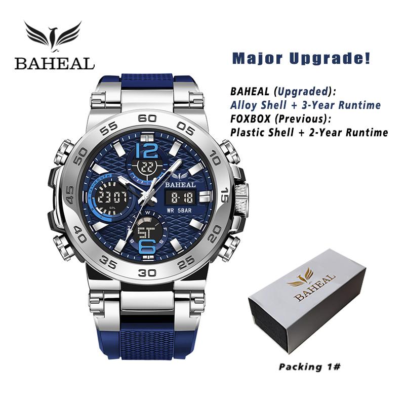 BAHEAL Dual time display watch - Alloy Shell