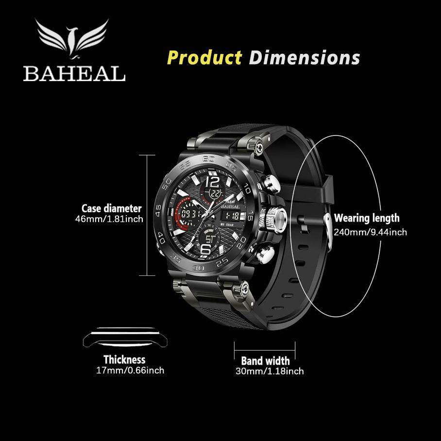 BAHEAL Dual time display watch - Alloy Shell - Image 7